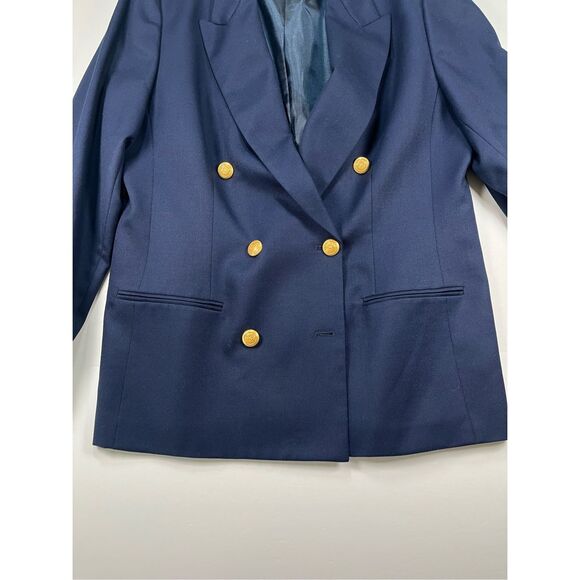Vintage Pendleton 100% Virgin Wool Navy Blazer Womens Size 14-Made in the USA - Picture 4 of 9